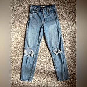 Abercrombie & Fitch Medium Blue The Mom High Rise